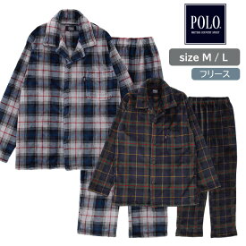 POLO BCS ミンクフリース パジャマ メンズ ブラックウォッチ柄 [ M L ポロ ビーシーエス 紳士 メンズ 男性 上下セット ルームウェア スウェット 誕生日 父の日 敬老の日 入院 あったか 冬 冬素材 起毛 ギフト プレゼント 贈り物 ナイトウェア 快眠 ]