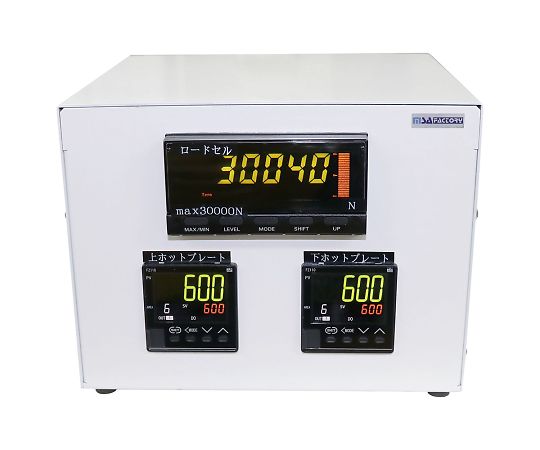 超高温油圧ハンドプレス　MAX600℃　60kN　デジタルロードセル指示計、油圧計