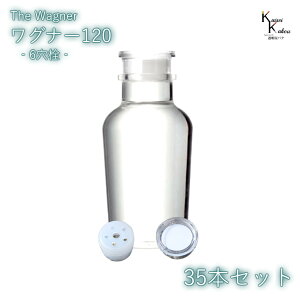 送料無料 キャップ付 ボトル 瓶 「ワグナー瓶120 6穴栓 35本セット」 透明瓶 ガラス瓶 保存瓶 調味料 スパイス 塩 ソルト 香辛料 調味料容器 スパイス容器 香辛料容器 スパイスボトル ミ