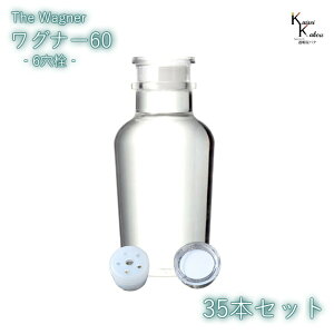 送料無料 キャップ付 ボトル 瓶 「ワグナー瓶60 6穴栓 35本セット」 透明瓶 ガラス瓶 保存瓶 調味料 スパイス 塩 ソルト 香辛料 調味料容器 スパイス容器 香辛料容器 スパイスボトル ミ