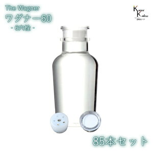 送料無料 キャップ付 ボトル 瓶 「ワグナー瓶60 6穴栓 85本セット」 透明瓶 ガラス瓶 保存瓶 調味料 スパイス 塩 ソルト 香辛料 調味料容器 スパイス容器 香辛料容器 スパイスボトル ミ