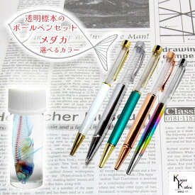 「ボールペン 透明標本メダカ製作セット 選べるカラー 1本」 製作セット ハーバリウムボールペン 手作り ボールペン オリジナル カスタマイズペン オリジナルボールペン 花材 自作ボールペン ドライフラワー ハンドメイド ボールペン キット ハーバリウム ペン