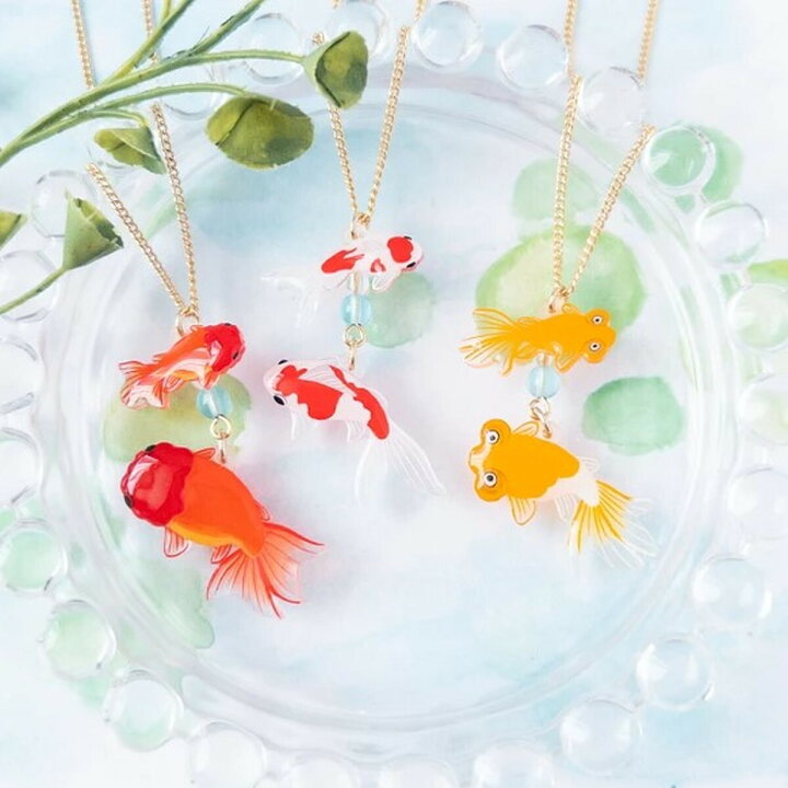 楽天市場】「金魚3 ネックレス」 金魚 ネックレス 海の生き物 