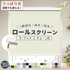 ＼先着クーポン＆レビュー特典付♪／つっぱり ロールスクリーン ネジ不要 1mm単位オーダーサイズ 遮光 遮熱 断熱 非遮光 採光 オーダー ロールカーテン コードレス 浴室 バスルーム リビング 脱衣所 キッチン 間仕切り 目隠し 小窓 目隠し ロールカーテン 遮光カーテン