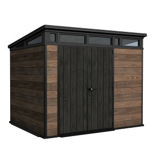 (EkCE)SDGsg͑qɂ蔭 P^[ yg 9 x 7 tB[g (2.6 x 2.2m) u EHibgKeter Pent 9x7 feet Shed Walnut
