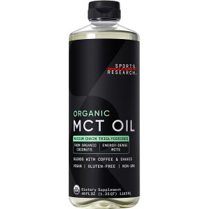 ��1,183mL 1124g ��������(����E�k�C���E����������)���y1183mL�z�X�|�[�c���T�[�` �I�[�K�j�b�N MCT�I�C�� �L�@ �R�R�i�b�c�R��100% �P�g���r�[�K��Sports Research Organic MCT Oil �R�X�g�R �g�̂̔R����