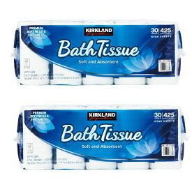★2パックお買い得★日本製 カークランド KIRKLAND コストコトイレットペーパー バスティッシュ 2枚重ね トイレットペーパー ダブル 2枚重ね 30ロール×2袋セット 60ロール (北海道は1000円。沖縄・離島2000円自動加算）★SDGs提携協力倉庫より発送