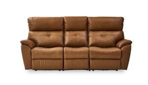 (EkCE) ։Ƌ 3l|d\t@ bt CguE Seki Furniture Raffle 3 Seater Power Reclining Sofa Light Brown