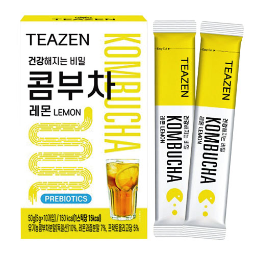 『TEAZEN』ティーゼン コンブチャ レモン味(5g×10包)<br>KOMBUCHA 韓国産 伝統茶 健康茶 韓国お茶 韓国飲料 韓国ドリンク 韓国食品<br>マラソン ポイントアップ祭