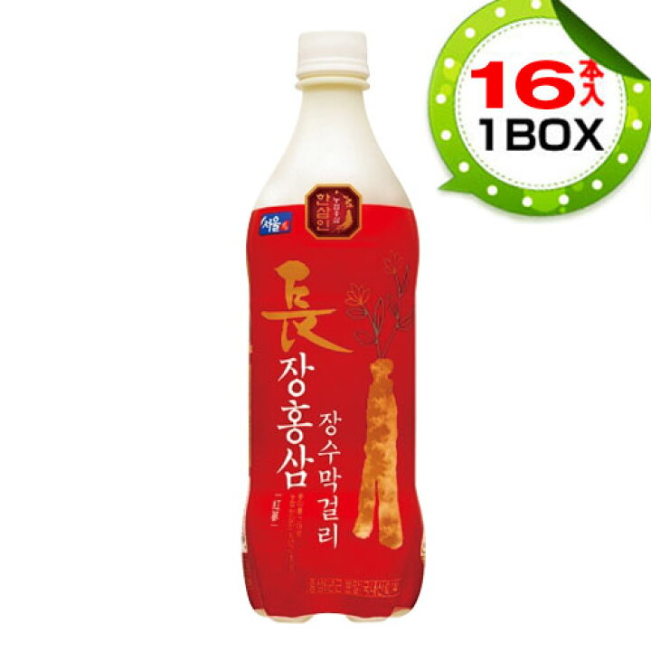 まとめ買いがお得 1個当り698円 米マッコリ ソウル長寿 1box 750ml 16本 お酒 Pet 長紅参マッコリ 紅参マッコリ