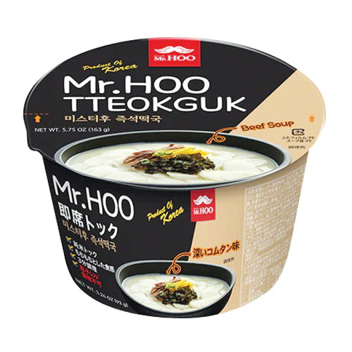 楽天市場】Mr.Hoo 即席トック 163g×1個 トックカップ麺 韓国お雑煮 