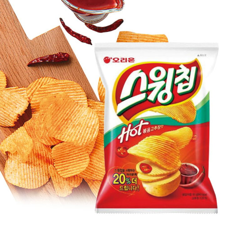 楽天市場 オリオン スウィングチップ 炒めコチュジャン味 60g Orion ポテトチップス おつまみ ピリ辛スナック 韓国お菓子スーパーセール ポイントアップ祭 八道韓国食品