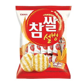 『クラウン』チャムサル ソルビョン雪餅 米菓子(128g) 韓国お菓子 甘い お茶 おやつ もち米 サクサクマラソン ポイントアップ祭