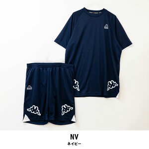 Kappa(カッパ) メンズスポーツ用半袖Tシャツ&ハーフパンツセット 上下セット 2点セット トレーニングウェア TEEシャツ 短パン ハーフパンツ 紫外線対策 日焼け対策 遮蔽率90%以上 吸水速乾 吸