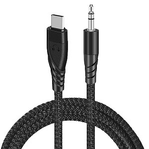 Type C to 3.5mm オス AUX 変換ケーブル 1M ナイロン編み 高耐久 AUX ケーブル オーディオ変換 USB-Cステレオケー