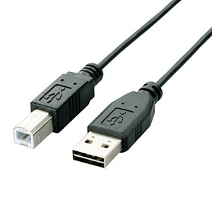 エレコム USBケーブル 【B】 USB2.0 (USB A オス to USB B オス) リバーシブルコネクタ 2m ブラック U2C-DB