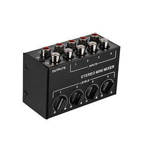 summina 4チャンネルRCA入力付きミニステレオオーディオミキサー別のボリュームコントロールフルメタルシェル