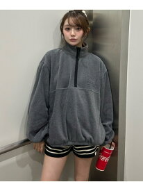 【SALE／76%OFF】【RAY CASSIN】ハーフジップ胸刺繍フリース PAL GROUP OUTLET パル グループ アウトレット トップス カットソー・Tシャツ グレー ベージュ【RBA_E】[Rakuten Fashion]