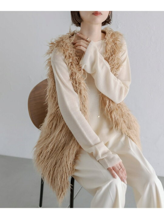 楽天市場】【SALE／55%OFF】【mystic】フェイクファーロングベスト PAL  