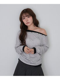 【SALE／76%OFF】【RAY CASSIN】スタッズ付レイヤードロングTシャツ PAL GROUP OUTLET パル グループ アウトレット トップス カットソー・Tシャツ ブラウン ホワイト グレー ブラック【RBA_E】[Rakuten Fashion]