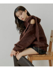 【SALE／80%OFF】【Chico】肩リボンショルダースリットオフショルシャギーニット PAL GROUP OUTLET パル グループ アウトレット トップス ニット ブラウン【RBA_E】[Rakuten Fashion]