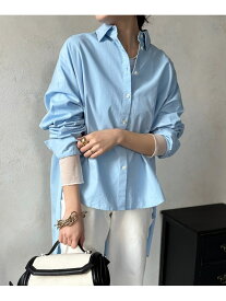 【SALE／61%OFF】【DouDou】オックスバックロングオーバーシャツ PAL GROUP OUTLET パル グループ アウトレット トップス シャツ・ブラウス ブルー ホワイト【RBA_E】【送料無料】[Rakuten Fashion]