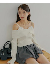 【SALE／92%OFF】【Chico】長袖レイヤードオフショルニット PAL GROUP OUTLET パル グループ アウトレット トップス ニット グレー ブラック ホワイト ブルー【RBA_E】[Rakuten Fashion]