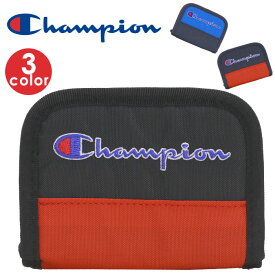 チャンピオン 財布 Champion 二つ折り財布 メンズ 男 男の子 男性 小銭 ファスナー ウォレット 札入れ カード入れ カード コインケース シンプル ブラック 黒 小学生 中学生 高校生 スポーツ 小さめ コンパクト ミニ ストラップ付き 子供 キッズ ジュニア 63483 【CL】