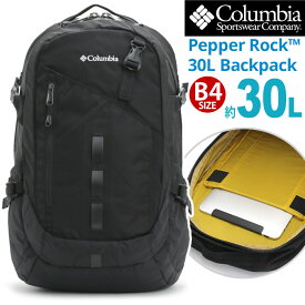 Columbia コロンビア Pepper Rock 30L Backpack リュック 2024 春夏 新作 正規品 大容量 メンズ リュックサック バックパック デイパック バッグ カバン 通勤 通学 旅行 部活 高校生 大学生 アウトドア カジュアル シンプル 黒リュック ブラック 黒 撥水 B4 30L PU8711