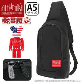 ManhattanPortage マンハッタンポーテージ ボディバッグ 限定モデル BE＠RBRICK ベアブリック 正規品 ボディ バッグ カバン メンズ レディース サブバッグ アウトドア 散歩 ブラック 黒 A5 Little Italy Crossbody Bag w MP1927BE@RBRICK23