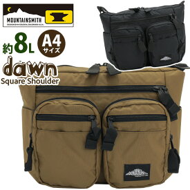 ショルダーバッグ マウンテンスミス MOUNTAINSMITH スクエア ショルダー 斜めがけ 肩掛け 軽量 撥水 メンズ レディース バッグ 約8L A4 サブバッグ 多収納 大きめ カジュアル シンプル おしゃれ 人気 大人 学生 通勤 通学 黒 ブラック dawn square shoulder MSTC-0009