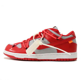 OFF-WHITE VIRGIL ABLOH × NIKE / オフホワイト ヴァージル アブロー × ナイキDUNK LOW / ダンク ローUNIVERSITY RED/WOLF GREY 【CT0856-600】2019 正規品 新古品【中古】