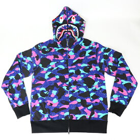 A BATHING APE × KID CUDI / アベイシングエイプ キッド・カディSHARK FULL ZIP HOODIE/ シャーク フルジップ フーディ パーカーBlue / ブルー国内正規品 新古品【中古】