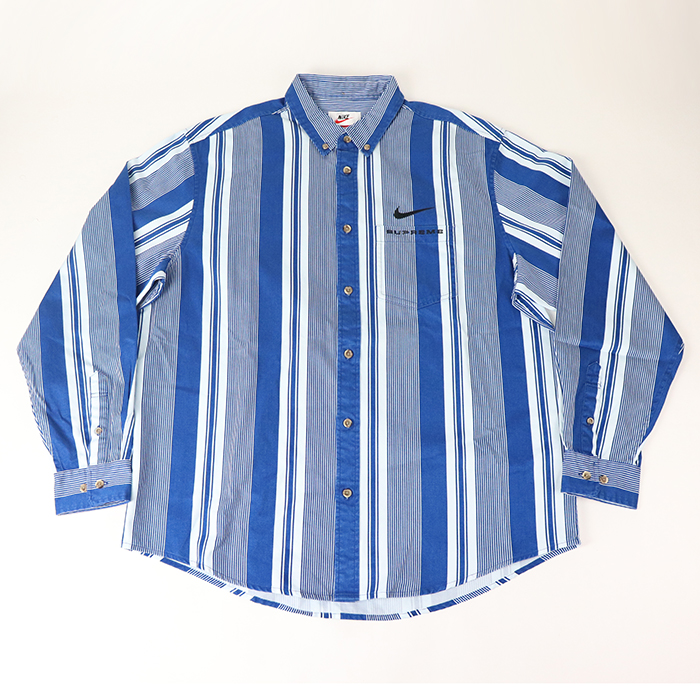 楽天市場】Supreme Nike Cotton Twill Shirt Blue Stripe