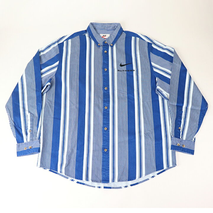 楽天市場】Supreme Nike Cotton Twill Shirt Blue Stripe 