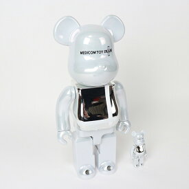 MEDICOM TOY PLUS EXCLUSIVE メディコムトイBE@RBRICK WHITE CHROME 100％＆400％2021SS 国内正規品 新古品【中古】