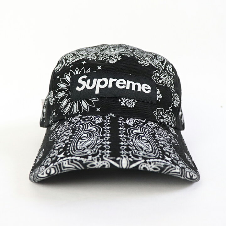 楽天市場】Supreme Bandana Camp Cap Black / シュプリーム バンダナ 