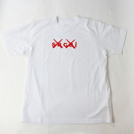 sacai x KAWS / サカイ カウズFlock Print T-Shirt / フロック プリント TシャツWhite x Red / ホワイト レッド 白 赤 2021 国内正規品 新古品【中古】