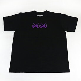 sacai x KAWS / サカイ カウズFlock Print T-Shirt / フロック プリント TシャツBlack x Purple / ブラック パープル 黒 紫2021 国内正規品 新古品【中古】