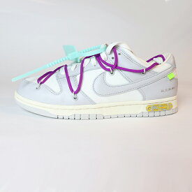 Off-White × Nike / オフホワイト × ナイキDunk Low The 50 Collection 1 of 50 "21"/ダンク ロー ザ 50 コレクション 1 of 50Sail/Neutral Grey-Hyper Violet / セイル ニュートラルグレー バイオレット【DM1602-100】 Lot 21 正規品 新古品【中古】