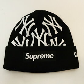 Supreme / New York Yankees /シュプリーム ニューヨーク ヤンキースNew Era Box Logo Beanie /ニューエラ ボックスロゴ ビーニーBlack / ブラック 黒2021AW 正規品 新古品【中古】