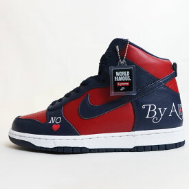 Supreme × Nike SB / シュプリーム × ナイキDunk High By Any Means "Red/Navy-White" /ダンク ハイ バイ エニー ミーンズ レッド ネイビー ホワイトVarsity Red/Midnight Navy【DN3741-600】2022SS 正規品 新古品【中古】