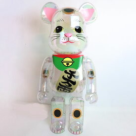 MEDICOM TOY BE@RBRICK / メディコムトイ ベアブリック招き猫 透明メッキ 1000% /2022 国内正規品 新古品 【中古】