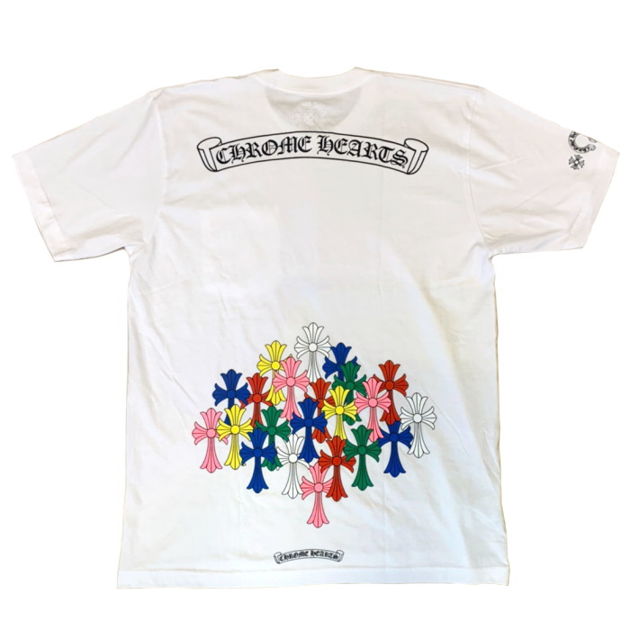 2022SS Chrome Hearts   クロムハーツ<br>Multi Color Cross Cemetery T-shirt  <br>マルチ カラー クロス セメタリー Tシャツ Tee<br>White   ホワイト 白<br>Lサイズ<br>正規品 新古品
