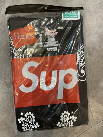 Supreme / シュプリームHanes® Bandana Tagless Tees (2 Pack) /ヘインズ バンダナ タグレス Tシャツ (2パック)Black / ブラック 黒2022AW 正規品 新古品【中古】