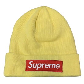 2022FW Supreme × New Era /シュプリーム ニューエラBox Logo Beanie / ボックスロゴ ビーニーPale Yellow / ペールイエロー 黄色2022AW 国内正規品 タグ付き 新古品【中古】