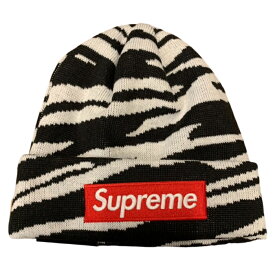 2022FW Supreme × New Era /シュプリーム ニューエラBox Logo Beanie / ボックスロゴ ビーニーZebra / ゼブラ 白黒2022AW 正規品 新古品【中古】
