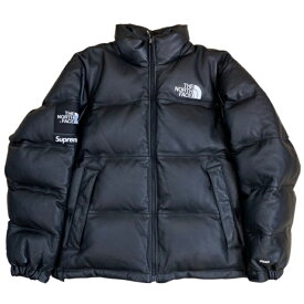 Supreme × The North Face / シュプリーム × ザ ノースフェイスLeather Nuptse Jacket /レザー ヌプシ ジャケットBLACK / ブラック 黒Sサイズ2017AW 2017FW 正規品 新古品【中古】