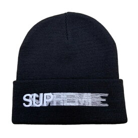 2023SS Supreme / シュプリームMotion Logo Beanie / モーション ロゴ ビーニーBlack / ブラック 黒正規品 タグ付き 新古品【中古】