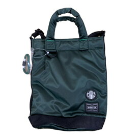 Porter × STARBUCKS /ポーター × スターバックスCoffee Bean Shape Dram Bag S /コーヒービーンシェイプ ドラムバッグ SDark Green / ダークグリーン 緑2023 国内正規品 新古品【中古】